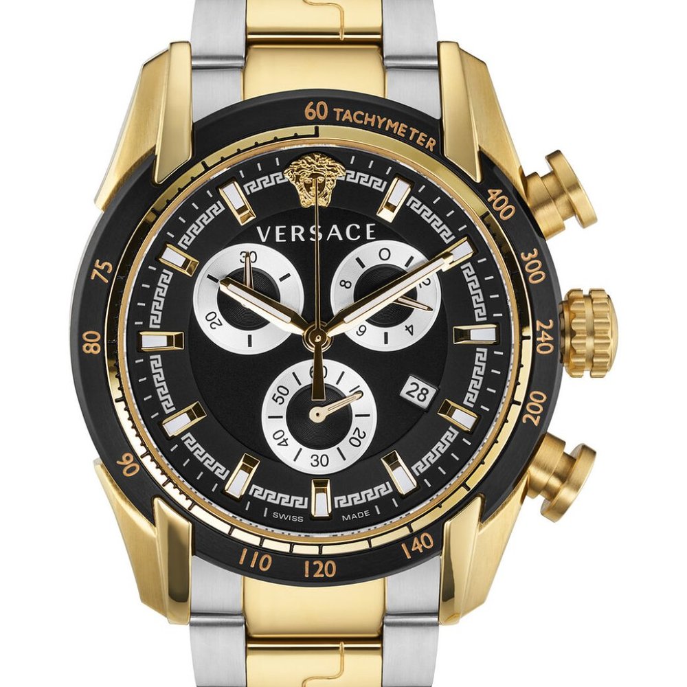 Versace Two Tone 44mm Mens Watch